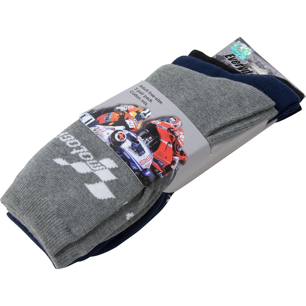 MotoGP Everyday Socks White - Pack Of 3 FREE 1 YEAR Returns, FREE UK Delivery | ThrottleChimp
