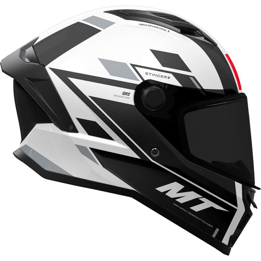 MT Helmets Stinger 2 Zivze A2 Gloss Black / White