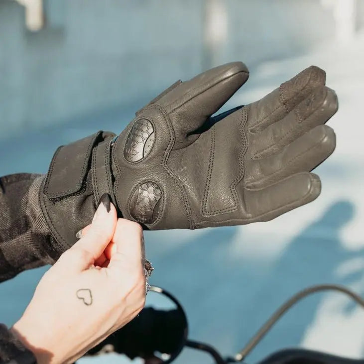 MotoGirl Nandi Ladies Leather Gloves Black