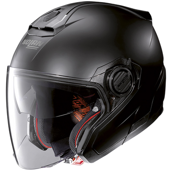 Nolan N40-5 GT 06 Classic N-Com Hybrid Helmet Flat Black FREE 1 YEAR Returns, FREE UK Delivery | ThrottleChimp