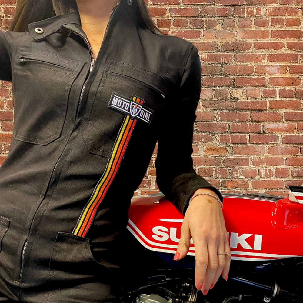 MotoGirl Casual Ladies Jumpsuit Black FREE 1 YEAR Returns, FREE UK Delivery | ThrottleChimp
