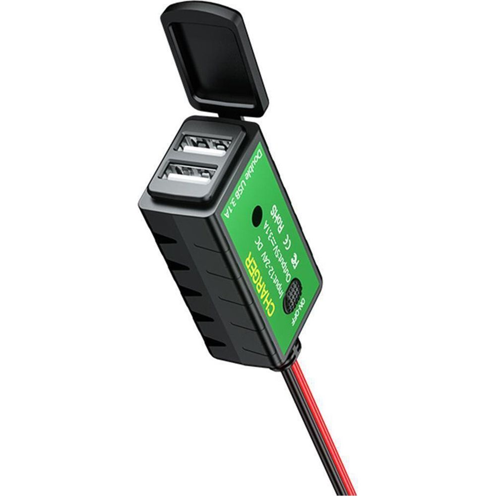 Bike It Power Supply Twin USB With On/Off - Input DC12-24v, Output DC5v 3.1a FREE 1 YEAR Returns, FREE UK Delivery | ThrottleChimp