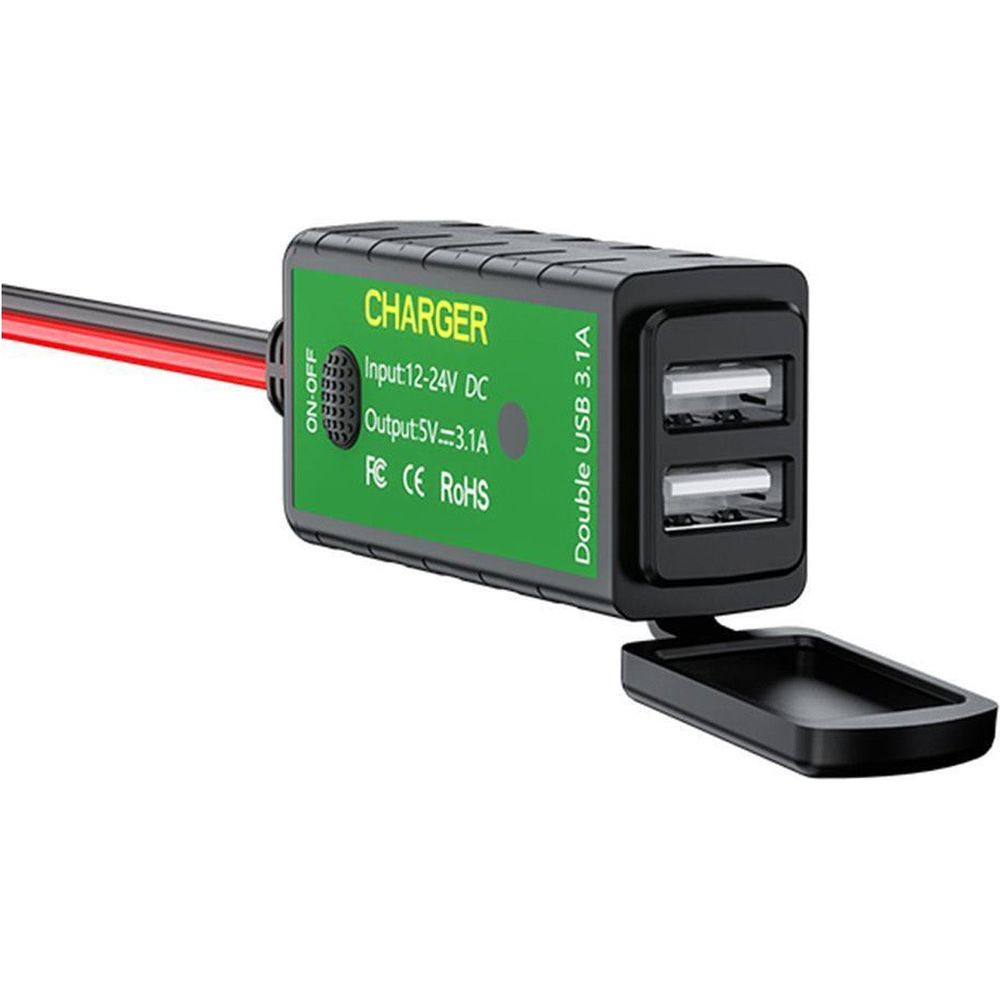Bike It Power Supply Twin USB With On/Off - Input DC12-24v, Output DC5v 3.1a FREE 1 YEAR Returns, FREE UK Delivery | ThrottleChimp