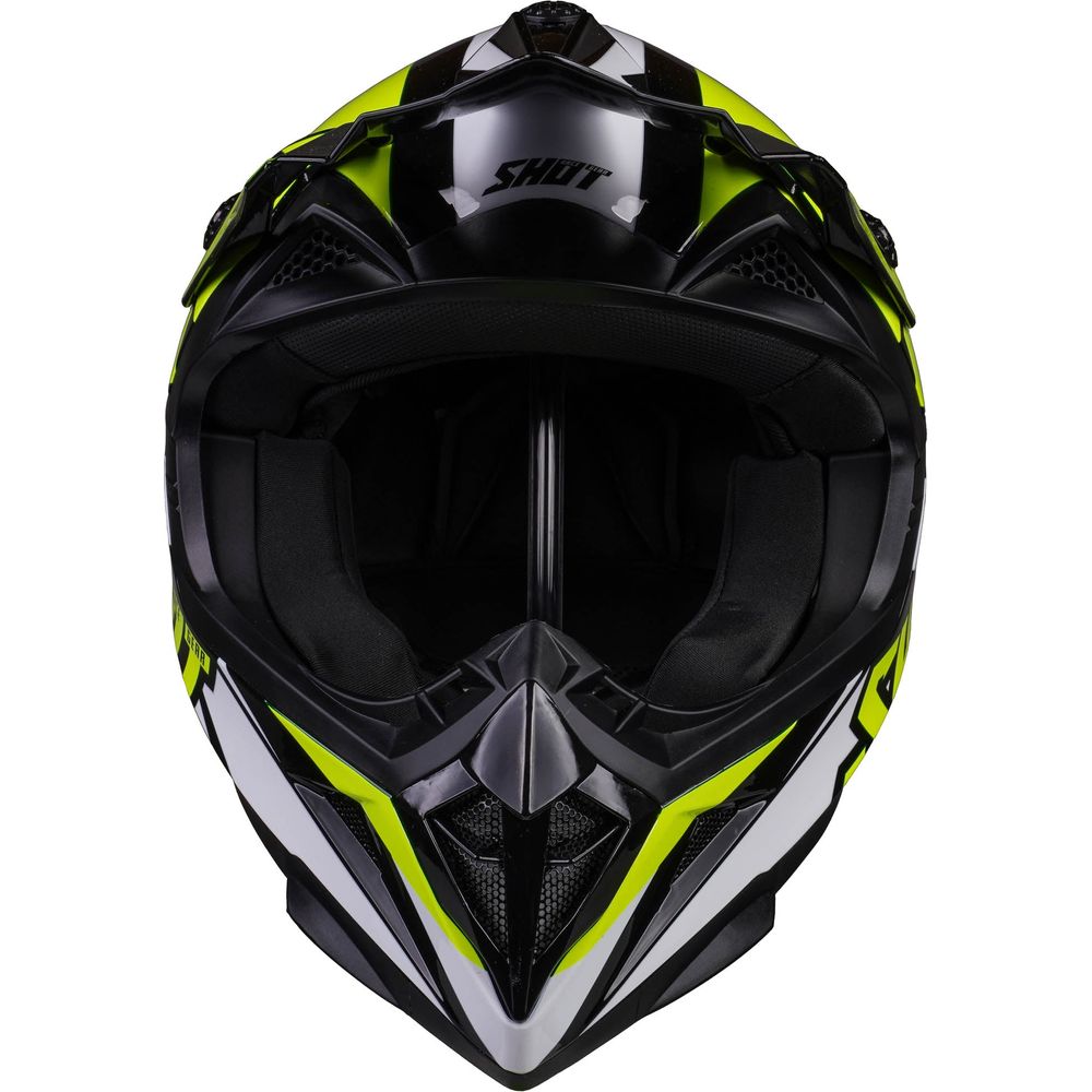 Shot Pulse MX Helmet Revenge Black / Neon Yellow / Glossy White FREE 1 YEAR Returns, FREE UK Delivery | ThrottleChimp