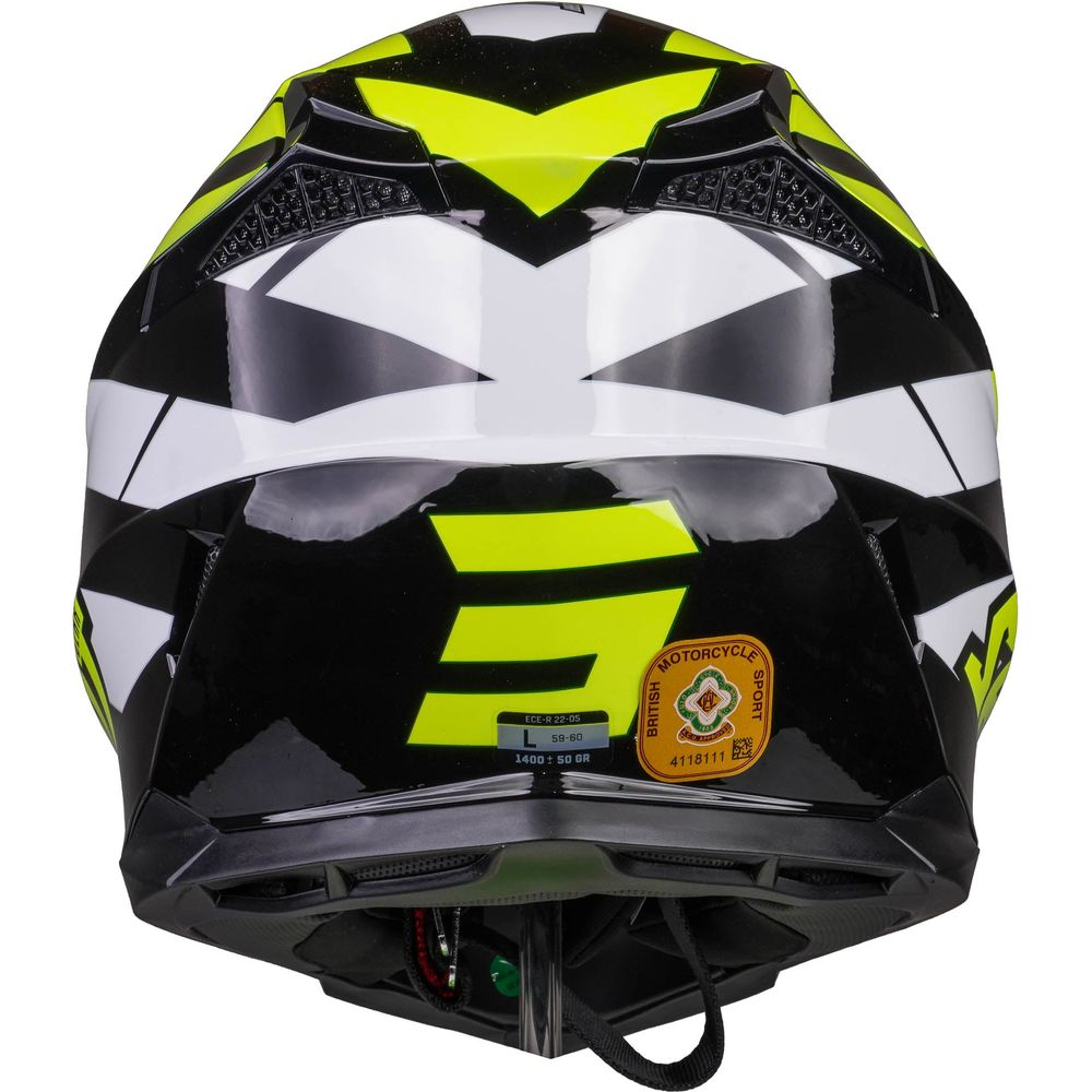 Shot Pulse MX Helmet Revenge Black / Neon Yellow / Glossy White FREE 1 YEAR Returns, FREE UK Delivery | ThrottleChimp