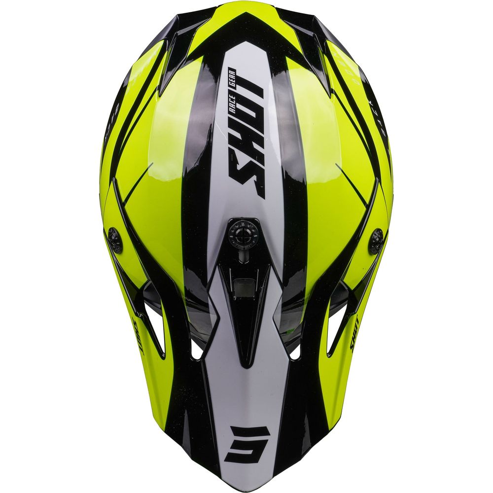 Shot Pulse MX Helmet Revenge Black / Neon Yellow / Glossy White FREE 1 YEAR Returns, FREE UK Delivery | ThrottleChimp