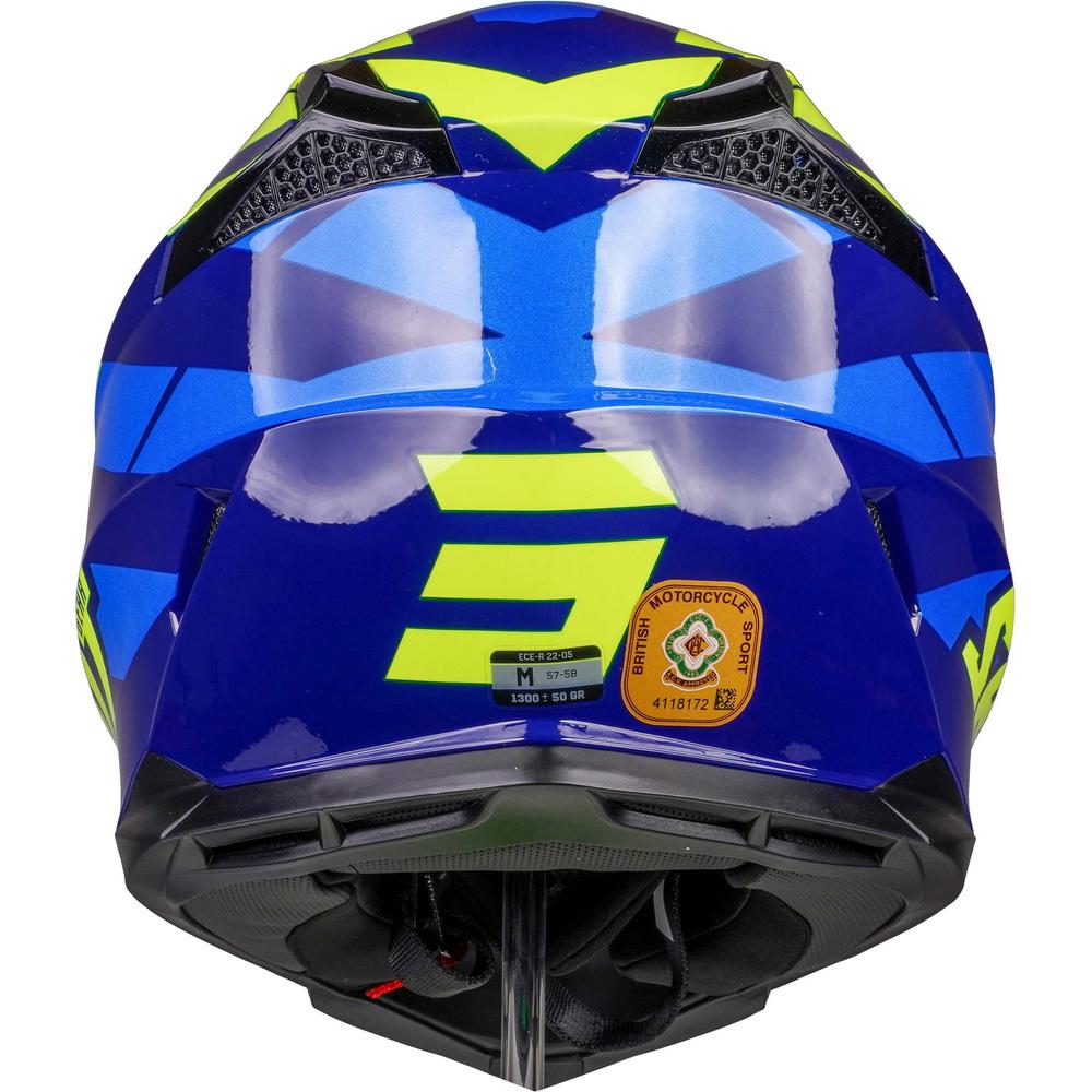Shot Pulse MX Helmet Revenge Navy / Neon Yellow / Glossy Blue FREE 1 YEAR Returns, FREE UK Delivery | ThrottleChimp