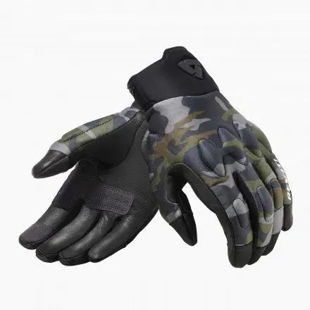 Revit Spectrum Short Riding Textile Gloves Camo Dark Green / Grey