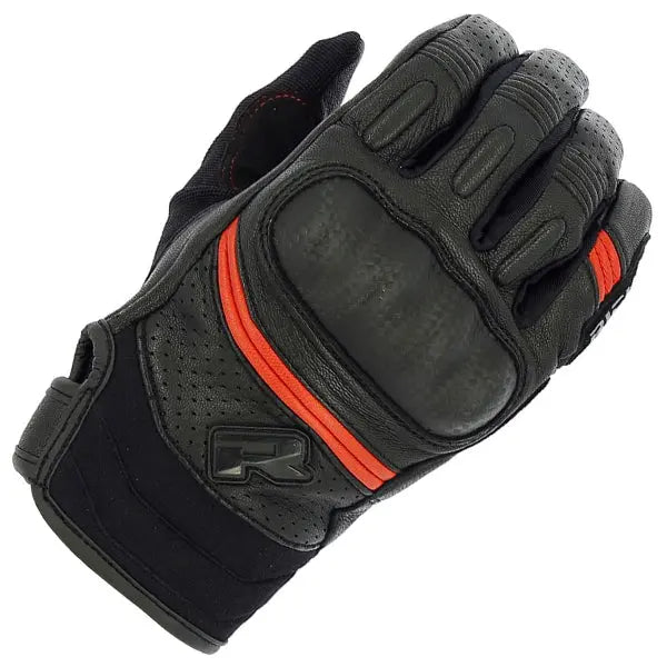 Richa Protect Summer 2 Leather Gloves Black / Red FREE 1 YEAR Returns, FREE UK Delivery | ThrottleChimp