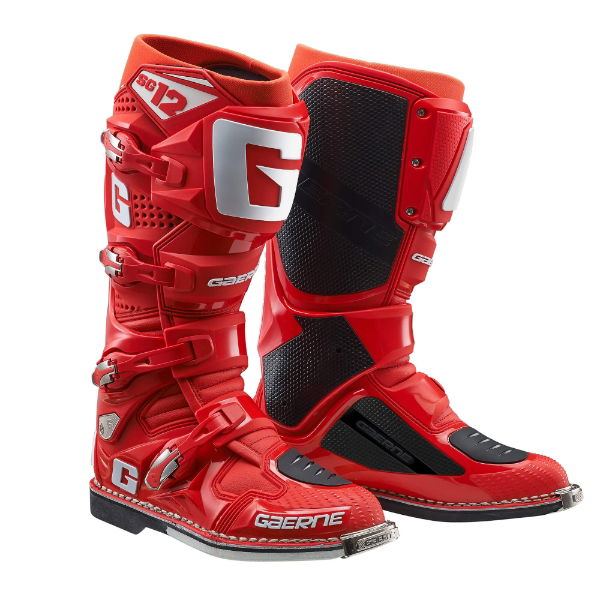 Gaerne SG-12 MX Boots Solid Red FREE 1 YEAR Returns, FREE UK Delivery | ThrottleChimp