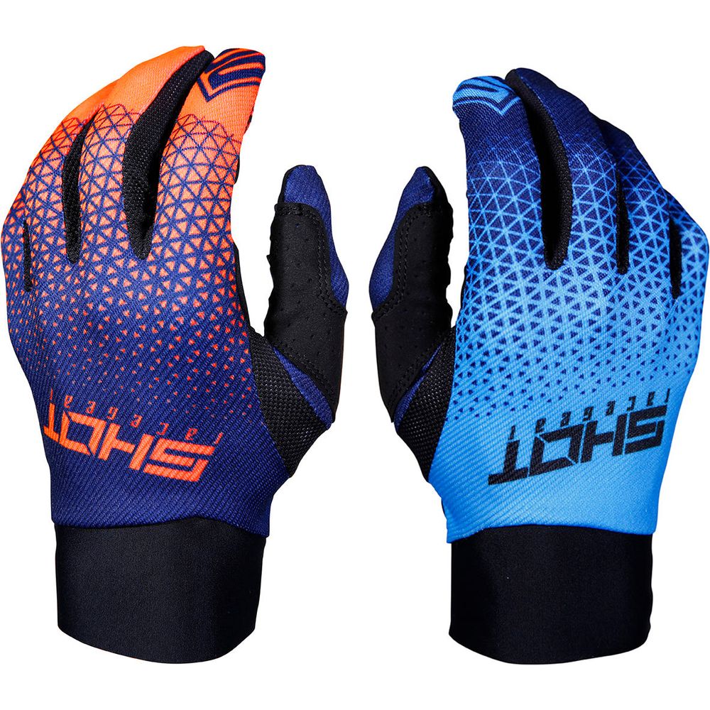 Shot Aerolite Delta Gloves Blue / Neon Orange FREE 1 YEAR Returns, FREE UK Delivery | ThrottleChimp