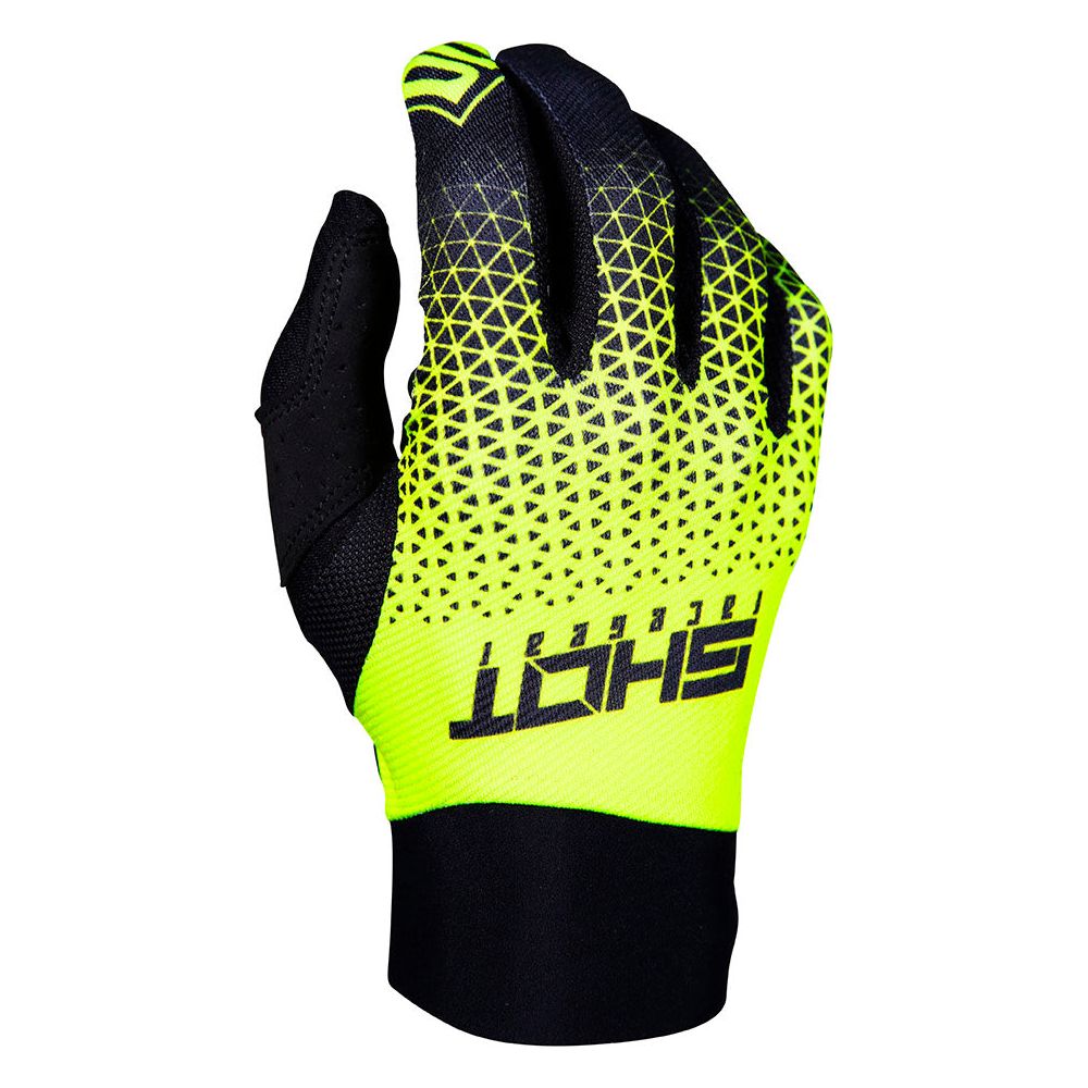 Shot Aerolite Delta Gloves Grey / Neon Yellow FREE 1 YEAR Returns, FREE UK Delivery | ThrottleChimp