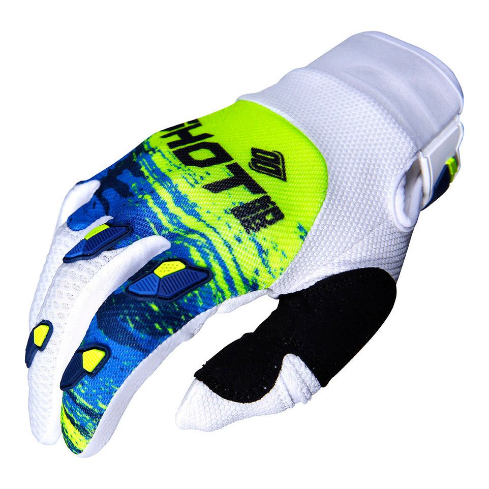 Shot Contact Counter Gloves Blue / Neon Yellow FREE 1 YEAR Returns, FREE UK Delivery | ThrottleChimp