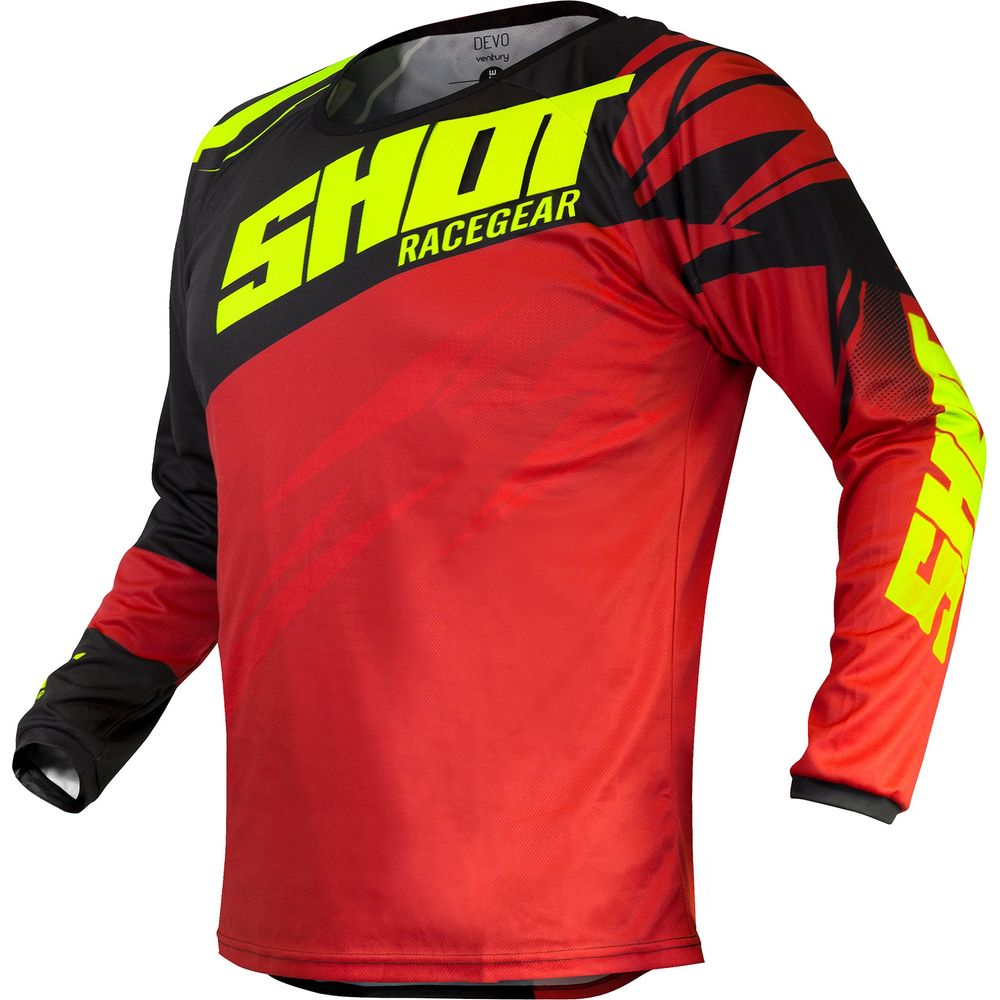 Shot Devo MX Jersey Ventury Red / Neon Yellow FREE 1 YEAR Returns, FREE UK Delivery | ThrottleChimp
