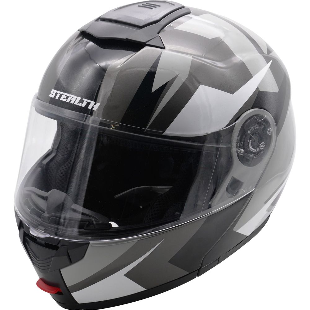Stealth V159 Flip-Up Helmet Graphic Gloss Mono FREE 1 YEAR Returns, FREE UK Delivery | ThrottleChimp