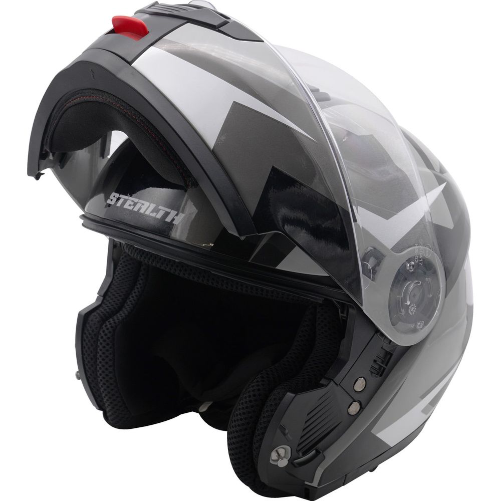 Stealth V159 Flip-Up Helmet Graphic Gloss Mono FREE 1 YEAR Returns, FREE UK Delivery | ThrottleChimp