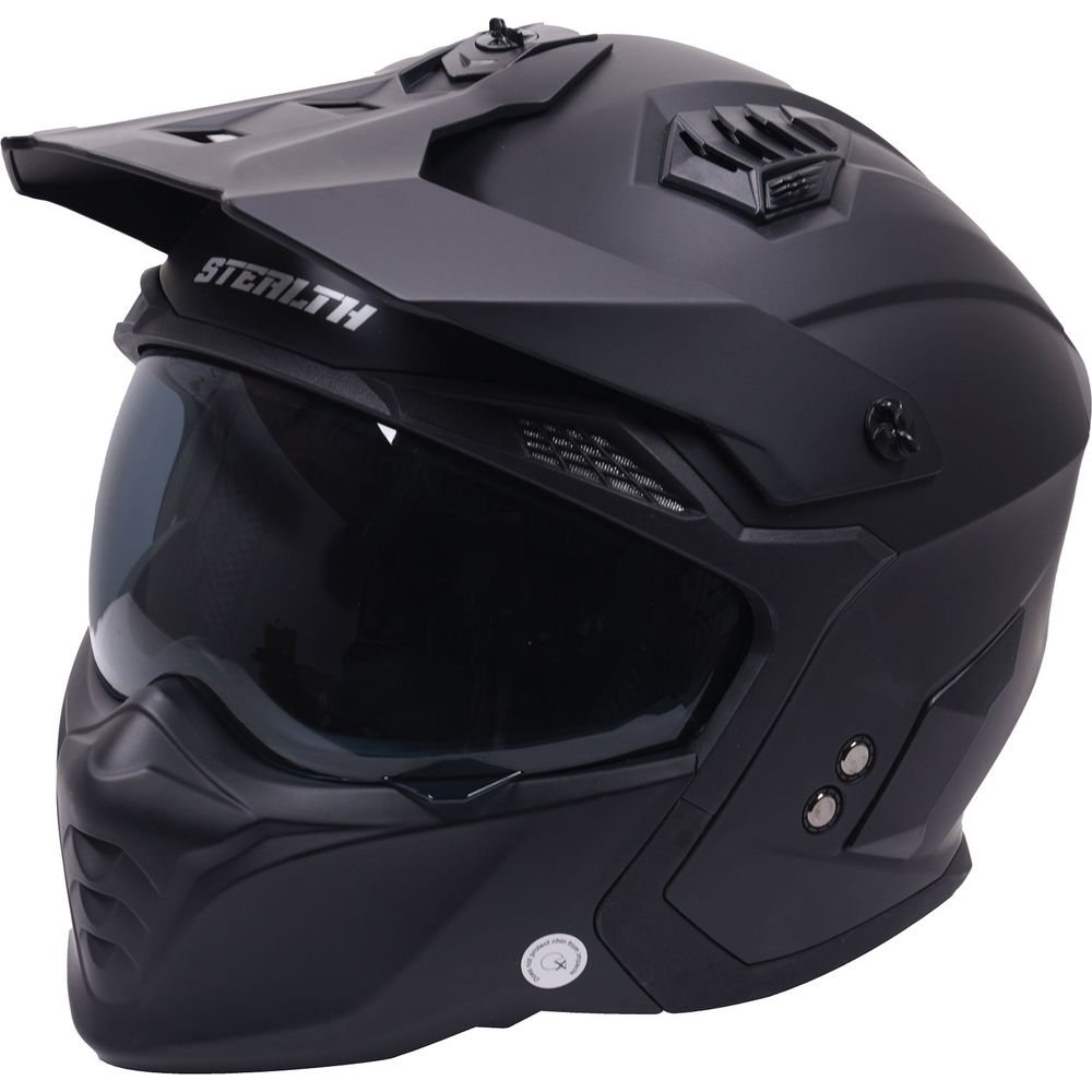 Stealth Fighter Multi Function Convertible Helmet Matt Black FREE 1 YEAR Returns, FREE UK Delivery | ThrottleChimp