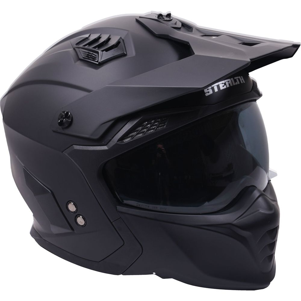 Stealth Fighter Multi Function Convertible Helmet Matt Black FREE 1 YEAR Returns, FREE UK Delivery | ThrottleChimp