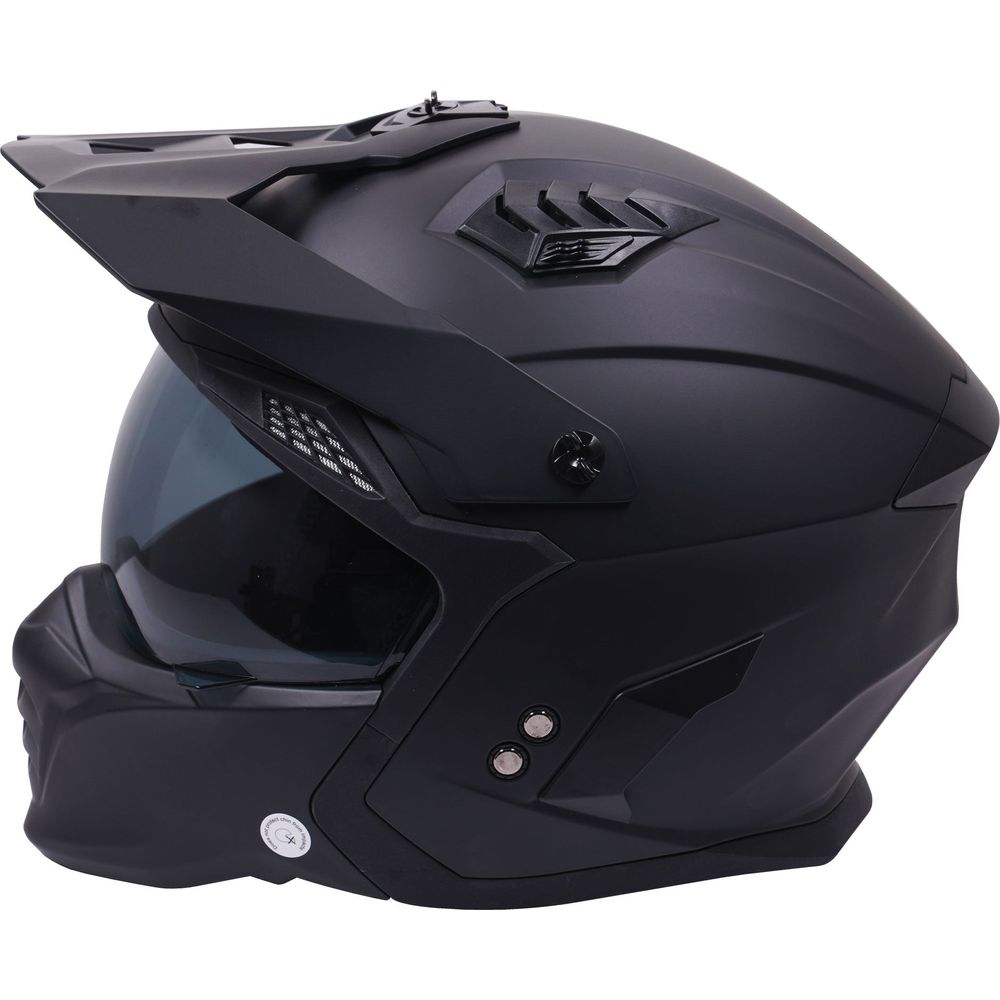 Stealth Fighter Multi Function Convertible Helmet Matt Black FREE 1 YEAR Returns, FREE UK Delivery | ThrottleChimp