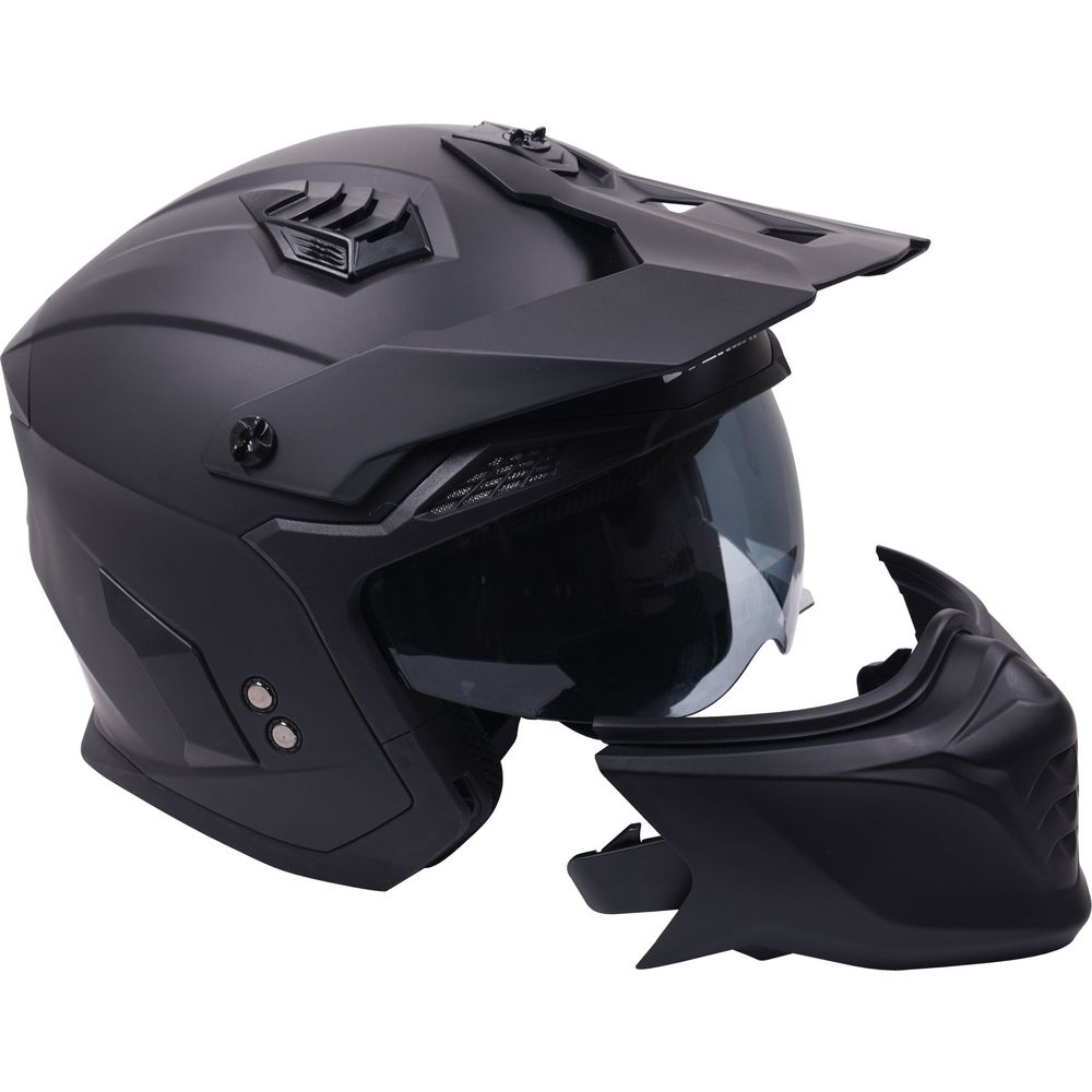 Stealth Fighter Multi Function Convertible Helmet Matt Black FREE 1 YEAR Returns, FREE UK Delivery | ThrottleChimp