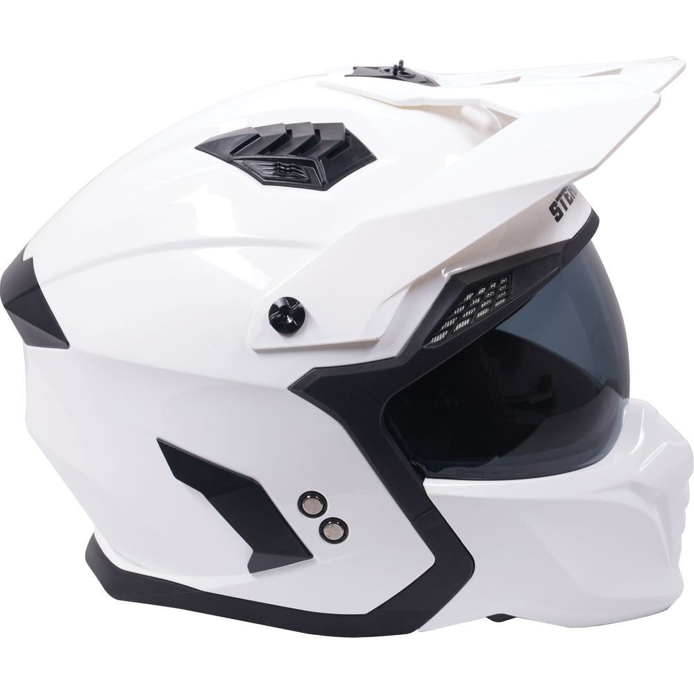 Stealth Fighter Multi Function Convertible Helmet Gloss White FREE 1 YEAR Returns, FREE UK Delivery | ThrottleChimp