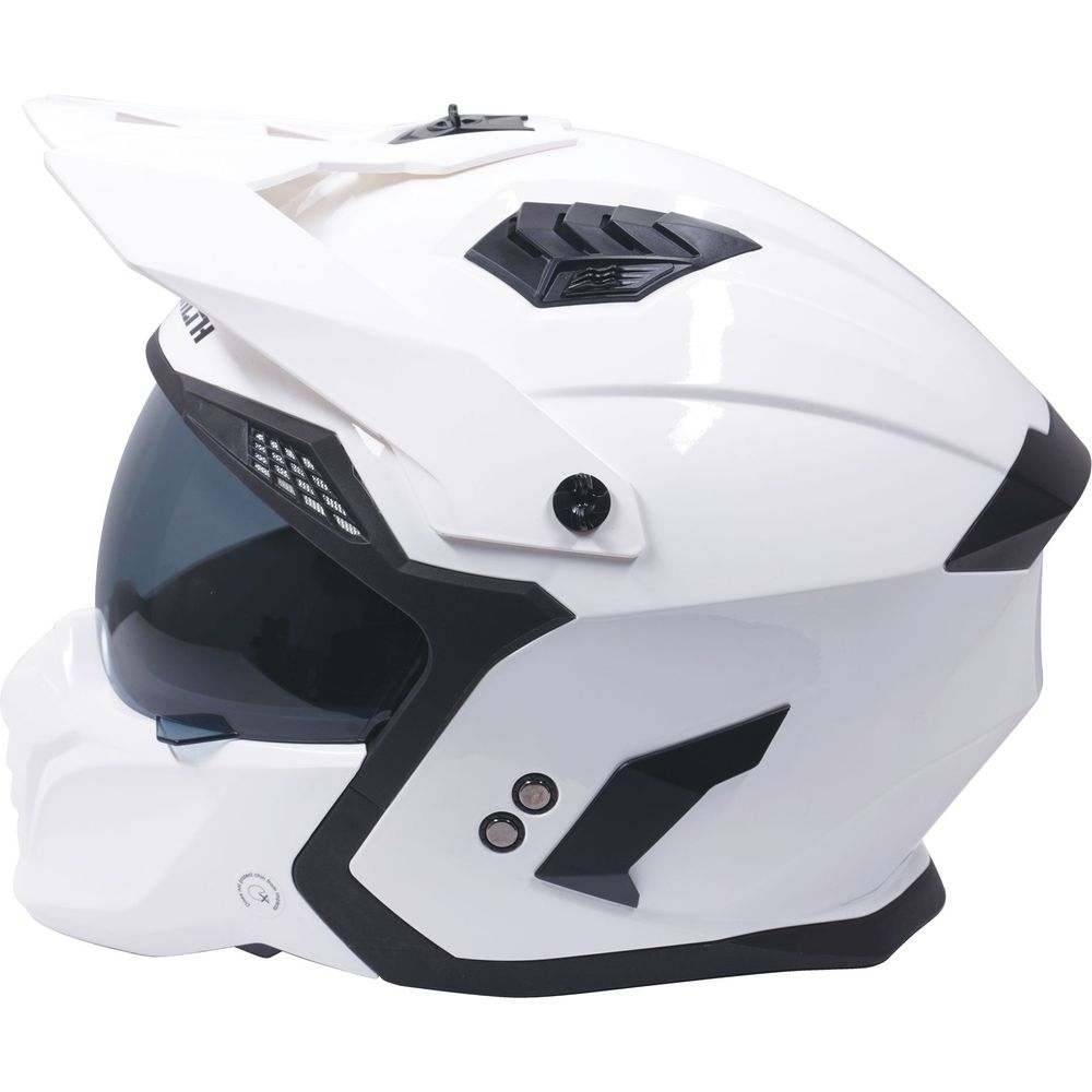 Stealth Fighter Multi Function Convertible Helmet Gloss White FREE 1 YEAR Returns, FREE UK Delivery | ThrottleChimp
