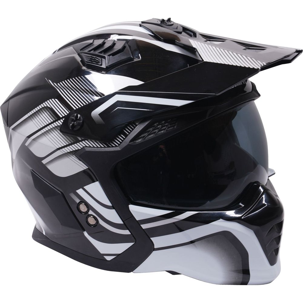 Stealth Fighter Multi Function Convertible Helmet Graphic Orbit Black / Gloss Silver FREE 1 YEAR Returns, FREE UK Delivery | ThrottleChimp