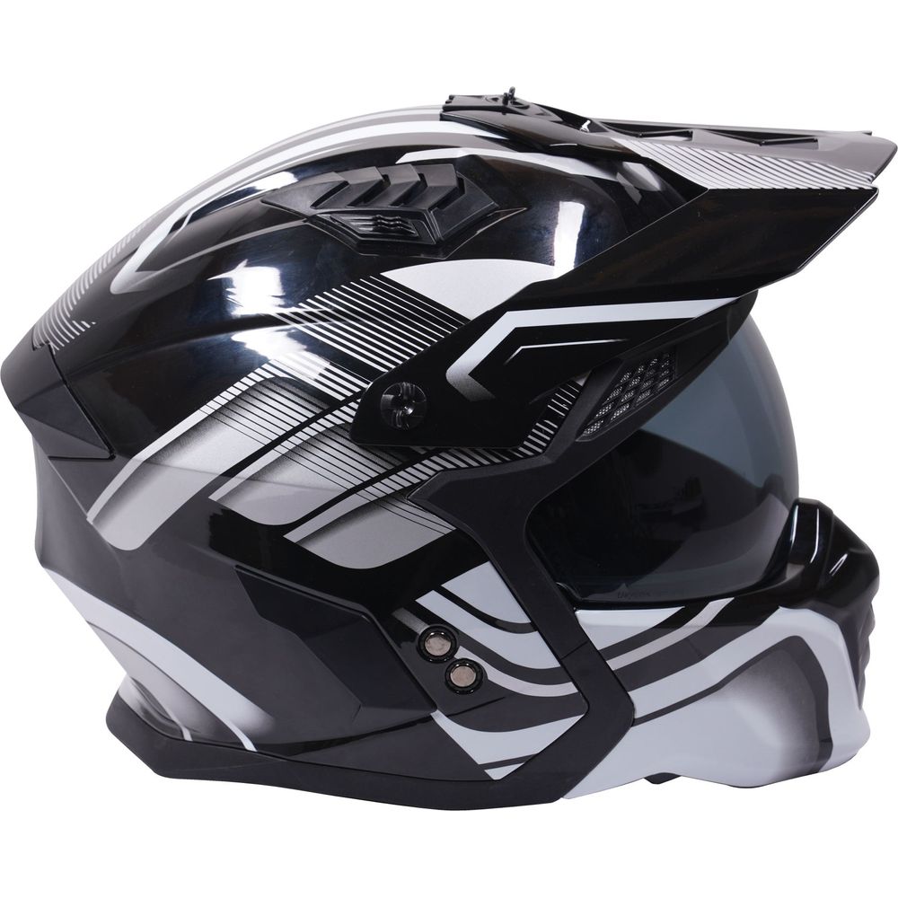 Stealth Fighter Multi Function Convertible Helmet Graphic Orbit Black / Gloss Silver FREE 1 YEAR Returns, FREE UK Delivery | ThrottleChimp