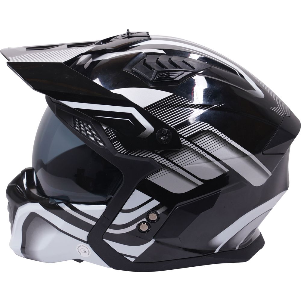 Stealth Fighter Multi Function Convertible Helmet Graphic Orbit Black / Gloss Silver FREE 1 YEAR Returns, FREE UK Delivery | ThrottleChimp