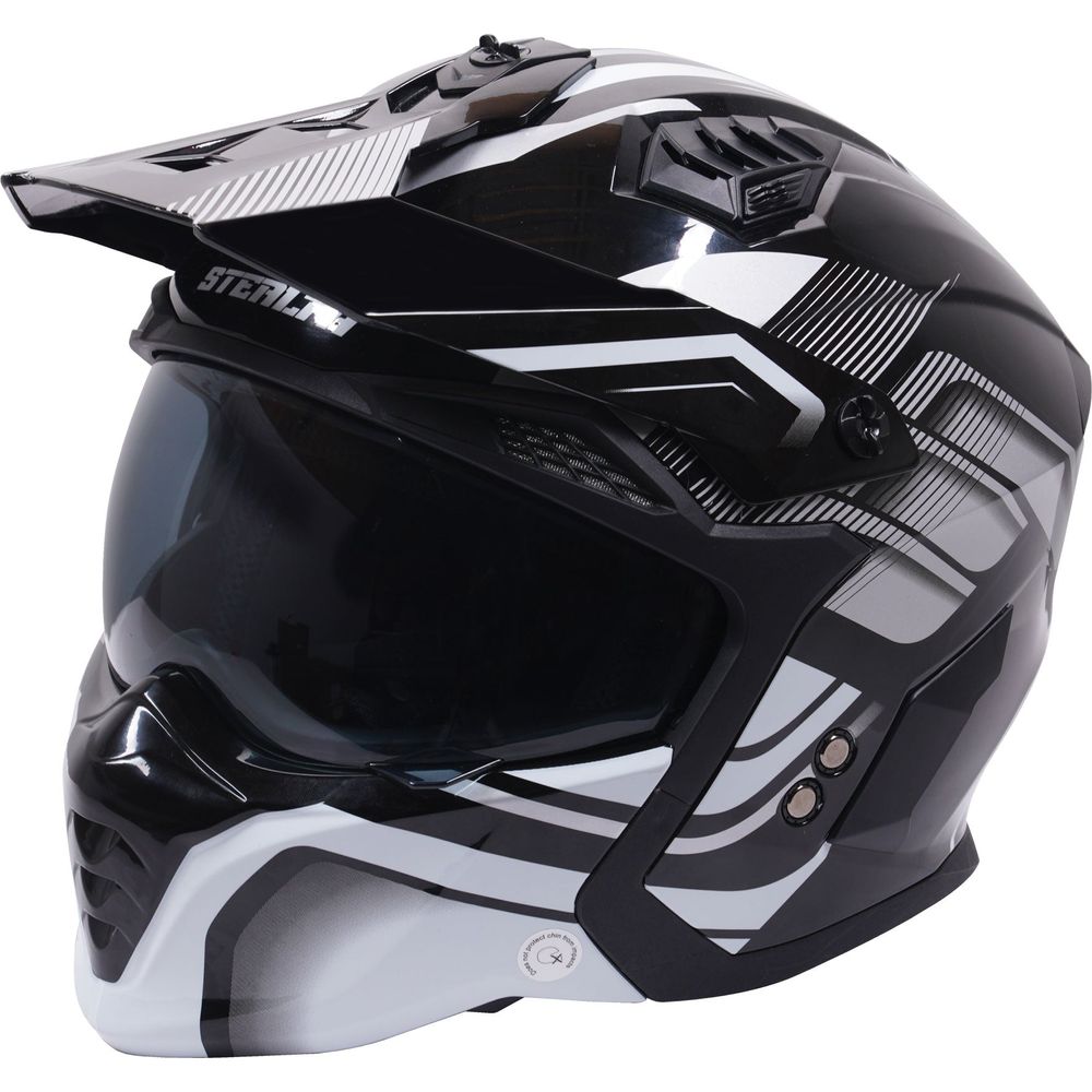 Stealth Fighter Multi Function Convertible Helmet Graphic Orbit Black / Gloss Silver FREE 1 YEAR Returns, FREE UK Delivery | ThrottleChimp
