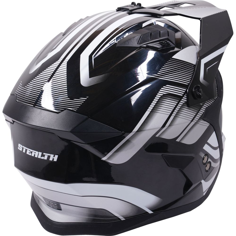 Stealth Fighter Multi Function Convertible Helmet Graphic Orbit Black / Gloss Silver FREE 1 YEAR Returns, FREE UK Delivery | ThrottleChimp
