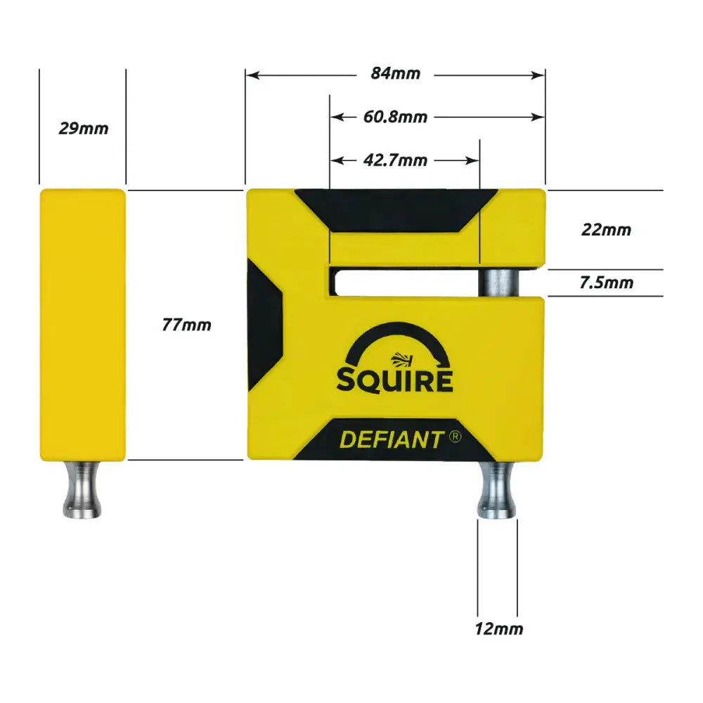 Squire Defiant Disc Lock Black