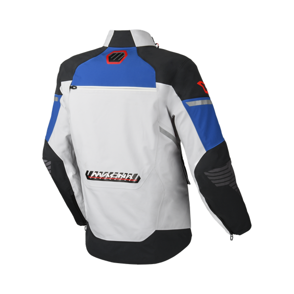 Macna Synchrone Textile Jacket Light Grey / Black / Blue FREE 1 YEAR Returns, FREE UK Delivery | ThrottleChimp