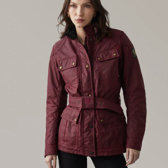 Belstaff Trialmaster Ladies Waxed Cotton Jacket Racing Red