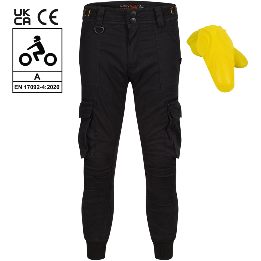 MotoBull Ryan Cargo Trouser Black FREE 1 YEAR Returns, FREE UK Delivery | ThrottleChimp