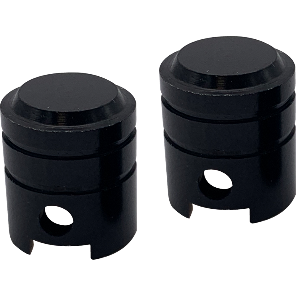 Bike It Small Piston Valve Caps Black FREE 1 YEAR Returns, FREE UK Delivery | ThrottleChimp