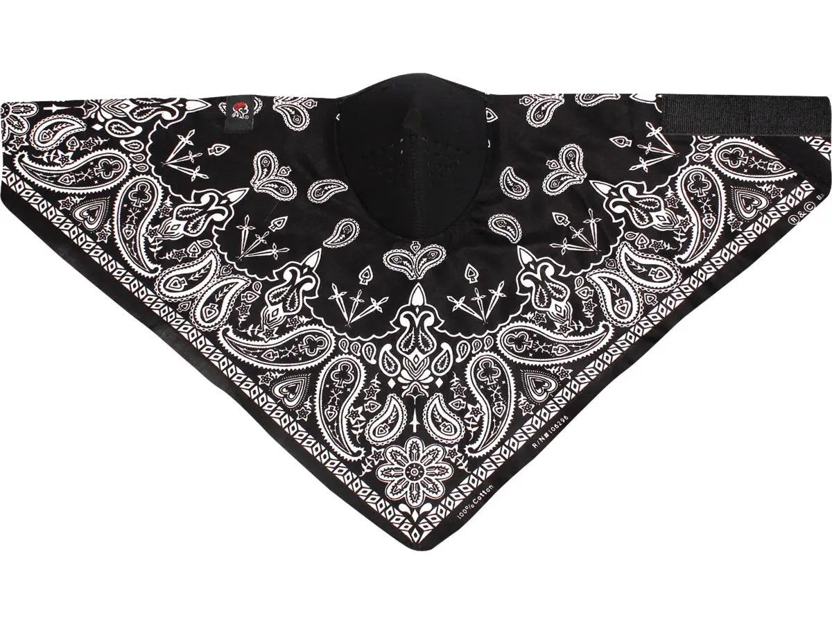 ZAN Headgear Neoprene Cotton Neodanna Black Paisley