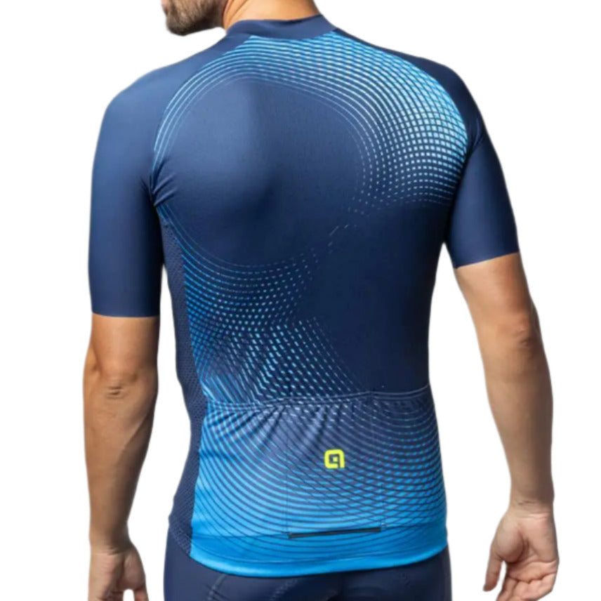 Ale Clothing Optical Pragma Short Sleeves Cycle Jersey Blue - FREE 1 YEAR Returns, FREE UK Shipping | ThrottleChimp