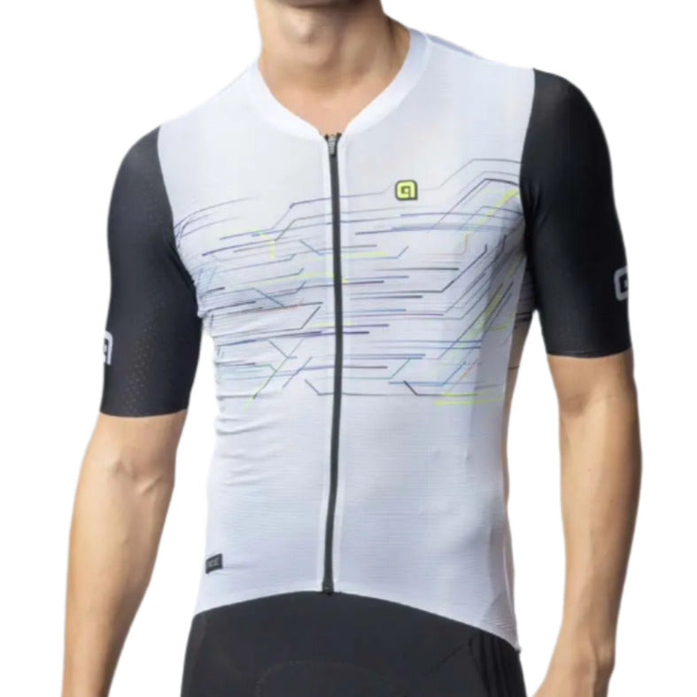 Ale Clothing Megabyte PR-E Short Sleeves Cycle Jersey White - FREE 1 YEAR Returns, FREE UK Shipping | ThrottleChimp