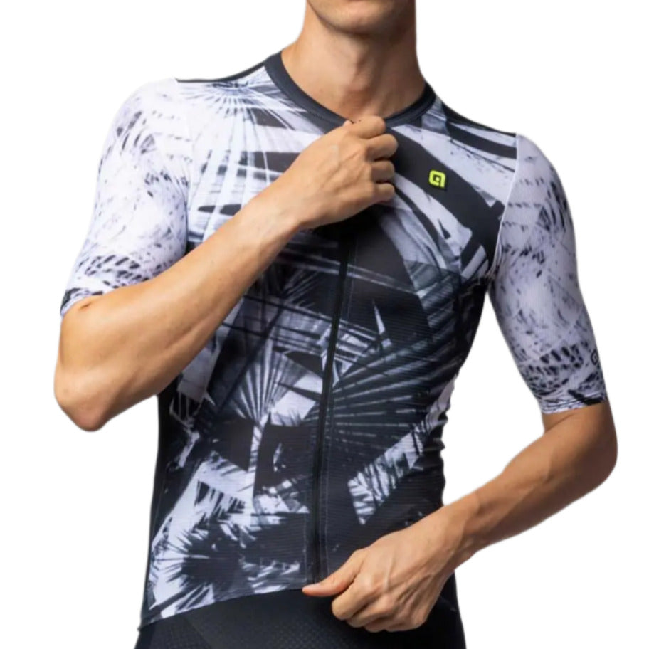 Ale Clothing Palm PR-E Short Sleeves Cycle Jersey Black / White - FREE 1 YEAR Returns, FREE UK Shipping | ThrottleChimp