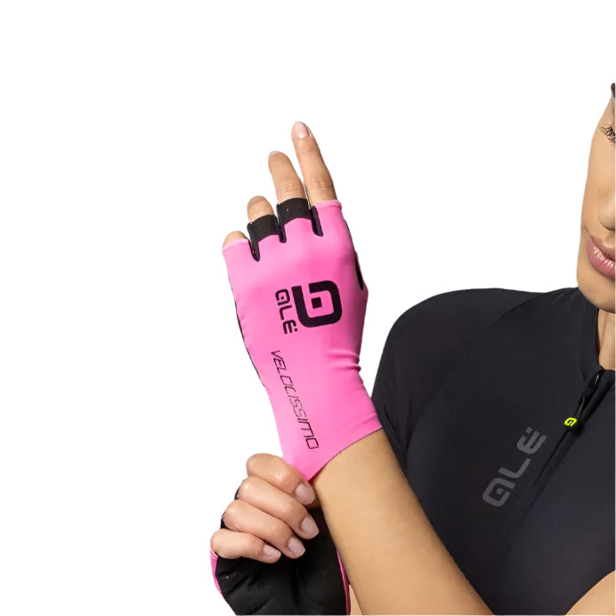 Ale Clothing Velocissimo Summer Cycle Mitts Pink / Black - FREE 1 YEAR Returns, FREE UK Shipping | ThrottleChimp