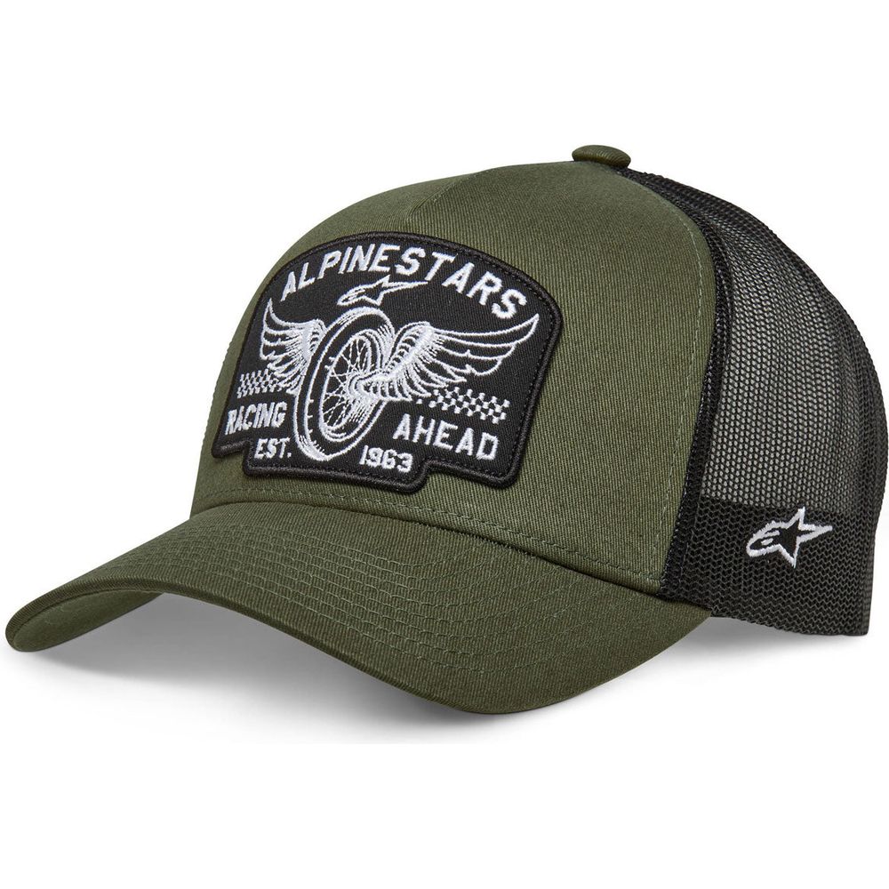 Alpinestars Heritage Patch Trucker Cap Military Green / Black FREE 1 YEAR Returns, FREE UK Delivery | ThrottleChimp
