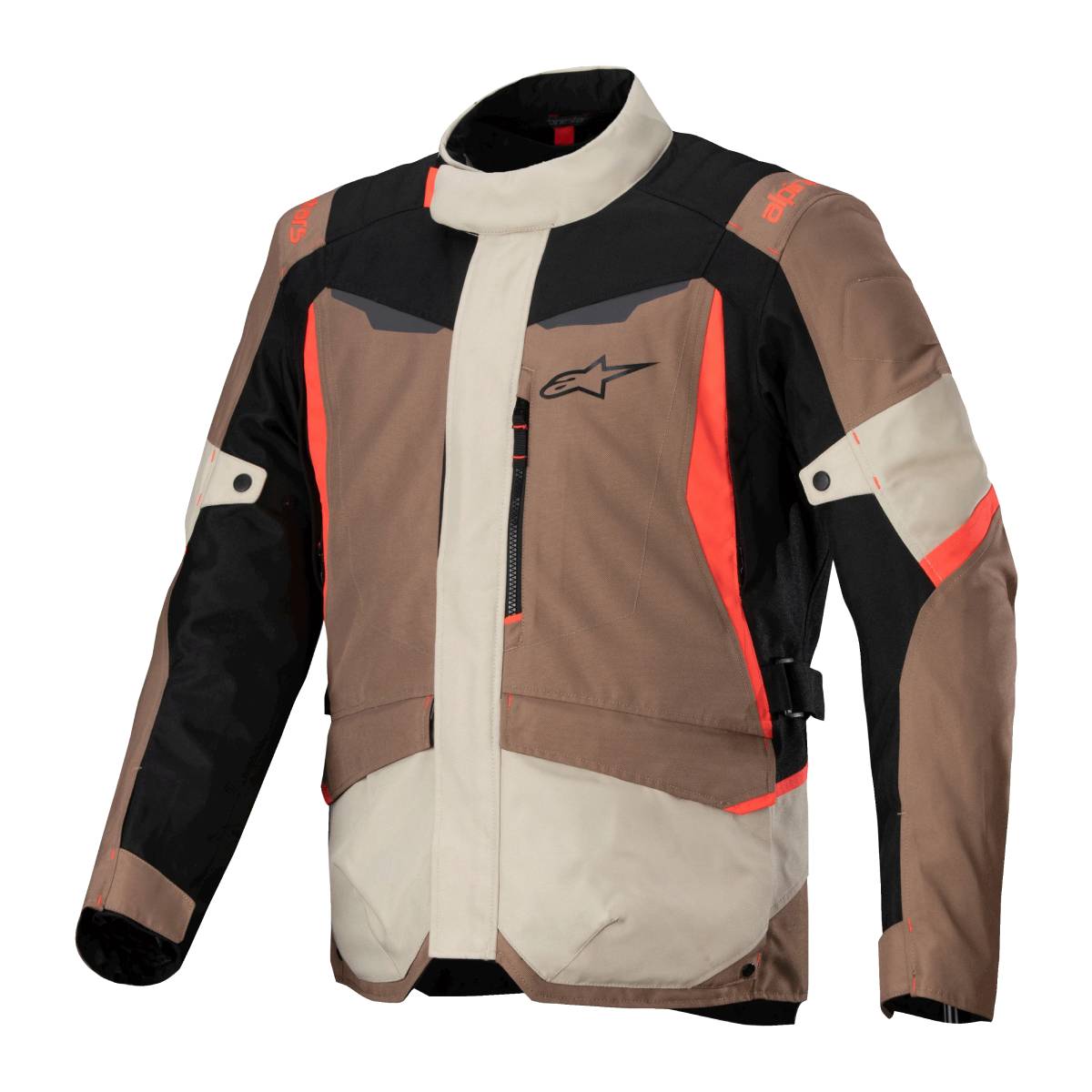 Alpinestars ST-1 Waterproof Textile Jacket Dark Khaki Sand / Black / Fluo Red
