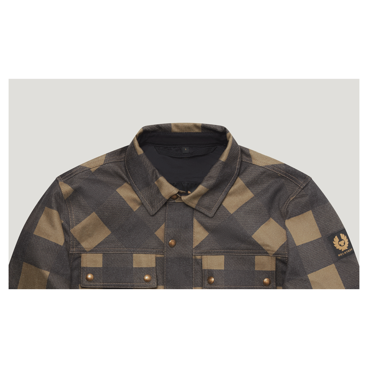 Belstaff Mansion Riding Shirt Chequered Olive / Black FREE 1 YEAR Returns, FREE UK Delivery | ThrottleChimp