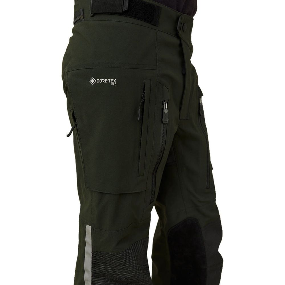 Belstaff Long Way Up Gore-Tex Pro Trouser Dark Olive FREE 1 YEAR Returns, FREE UK Delivery | ThrottleChimp