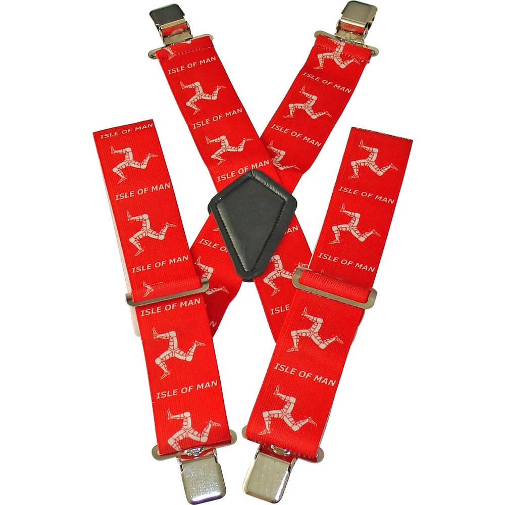 Bike It Isle Of Man Motorcyclist Braces Red FREE 1 YEAR Returns, FREE UK Delivery | ThrottleChimp