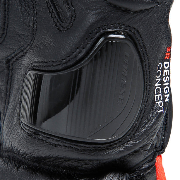 Dainese Carbon 4 Long Leather Gloves Black / Fluo Red / White FREE 1 YEAR Returns, FREE UK Delivery | ThrottleChimp