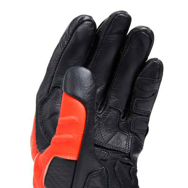 Dainese Carbon 4 Long Leather Gloves Black / Fluo Red / White FREE 1 YEAR Returns, FREE UK Delivery | ThrottleChimp