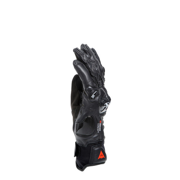 Dainese Carbon 4 Short Leather Gloves Black / Black FREE 1 YEAR Returns, FREE UK Delivery | ThrottleChimp