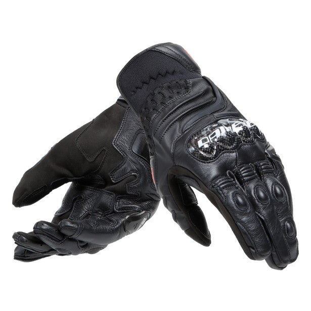 Dainese Carbon 4 Short Leather Gloves Black / Black FREE 1 YEAR Returns, FREE UK Delivery | ThrottleChimp